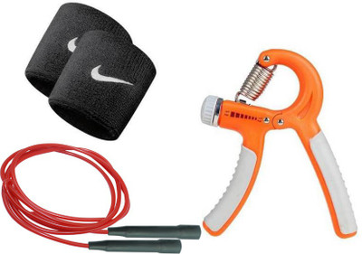 

DreamPalace India Adjustable Resistance 10 – 40 kg Hand Grip Exerciser Hand Gripper, Jump Rope Ball Bearing Skipping Rope, Wrist Support Band Gym & Fitness Kit