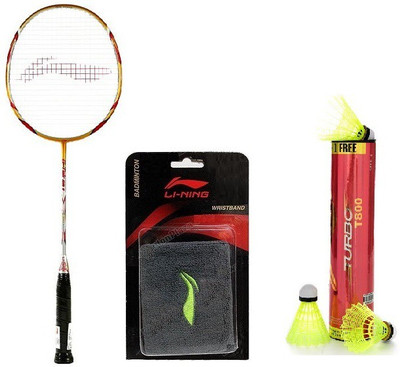 Li-Ning Combo Of Three- 'One 'G-Tek 98 I I ' Badminton racket, ' 'One Turbo T800' Nylon shuttle Cock And One Wrist band (Color On Availability)- Badminton Kit available at flipkart for Rs.3999