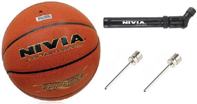 

Nivia Combo of Three, One Tucana Basketball ,One Double Action Pump , and Two Needle- Basketball Kit