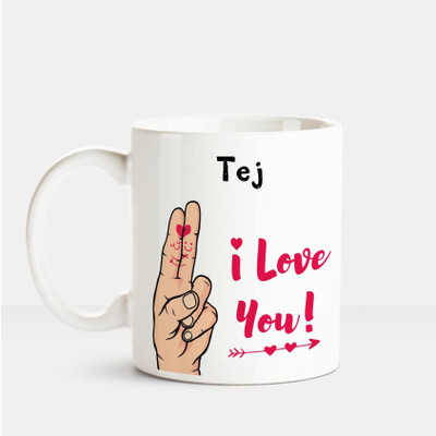 

Huppme I Love you Tej printed personalized coffee mug Ceramic Mug(350 ml), Multicolor