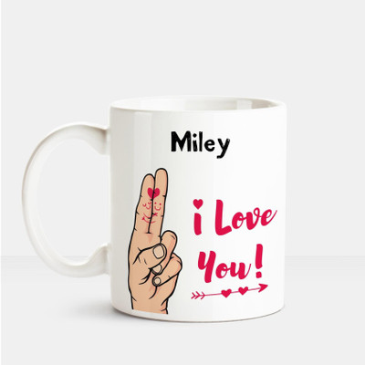 

Huppme I Love you Miley printed personalized coffee mug Ceramic Mug(350 ml), Multicolor