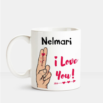 

Huppme I Love you Nelmari printed personalized coffee mug Ceramic Mug(350 ml), Multicolor
