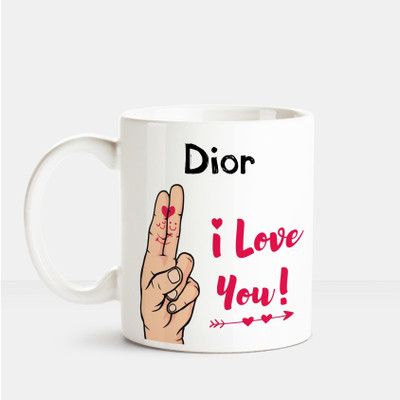 

Huppme I Love you Dior printed personalized coffee mug Ceramic Mug(350 ml), Multicolor