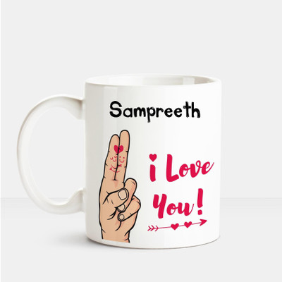 

Huppme I Love you Sampreeth printed personalized coffee mug Ceramic Mug(350 ml), Multicolor