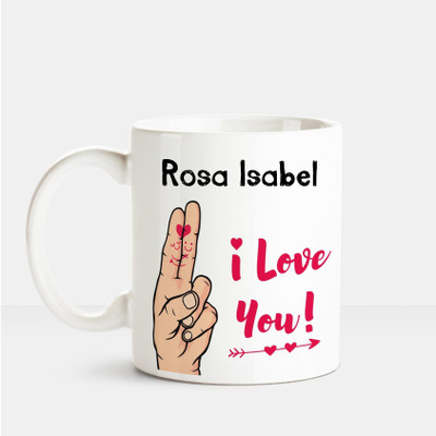 

Huppme I Love you Rosa Isabel printed personalized coffee mug Ceramic Mug(350 ml), Multicolor