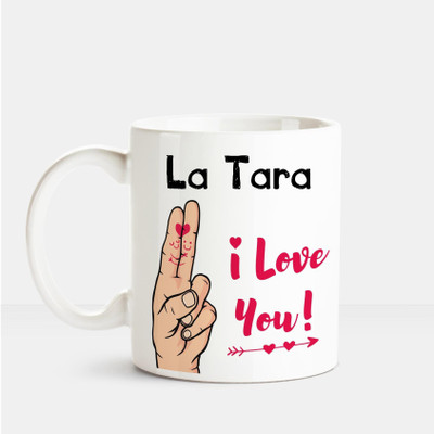 

Huppme I Love you La Tara printed personalized coffee mug Ceramic Mug(350 ml), Multicolor