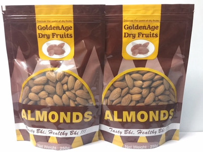 

Goldenage Almond (Badam) 500gm pack of 2 (250x2) Almonds(500 g, Pouch)