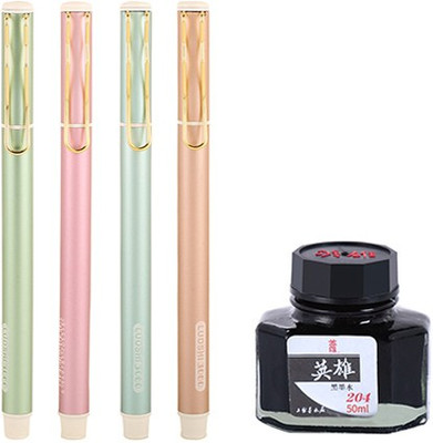 

Giftvenue Luoshi 3060 Designer Ink Pen Gift Set with Free Hero Black Fountain Pen(Pack of 5)