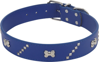 

SRI Adjustable Dog Collar 1.2 Inch With Metal Rivet Studs Design Dog Everyday Collar(, Blue