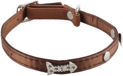 

SRI High Quality Silver Fish Bone Design Collar With Bell For Puppy/Cat Cat Everyday Collar(, Brown