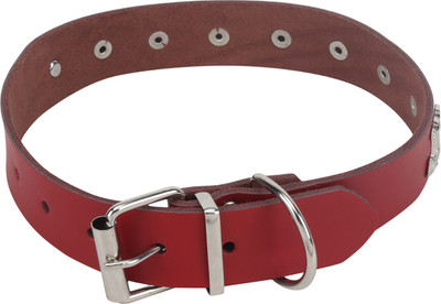 

SRI Imported High Quality Adjustable Dog Collar 1.1 Inch With Dog Shape And Round Rivet Metal Stud (CHEERY RED) Dog Everyday Collar(, Cherry Red