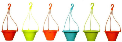 

Truphe Garden Hanging Pot (Pack Of 6) - Multicolor Plant Container Set(Plastic)