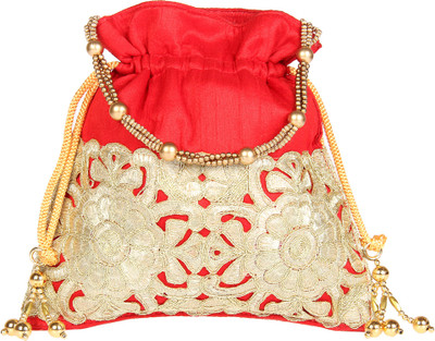 

Dice Potli Floral Mess Red Potli(Red)