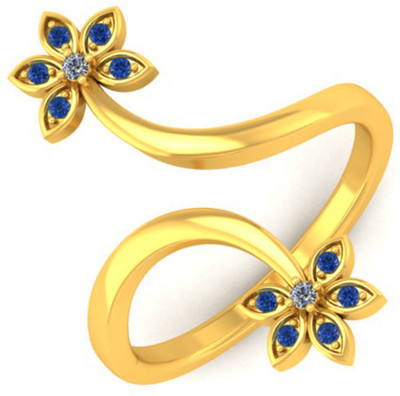 P.N.Gadgil Jewellers Adjustable 22kt Cubic Zirconia Yellow Gold ring