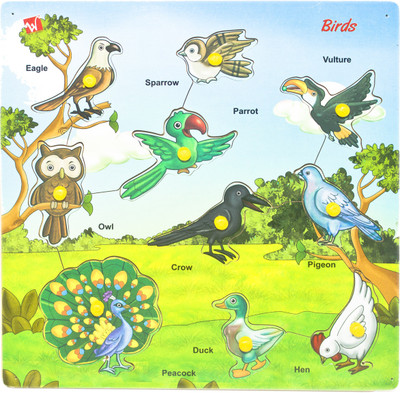 

Toyvala Pinewood Wooden Jigsaw Puzzle Toy - Birds - Learning & Educational Gift for Kids(10 Pieces)