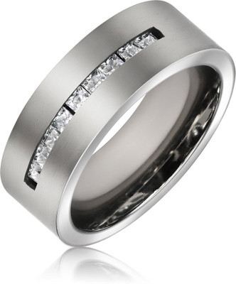 

Bling Jewelry Silver Cubic Zirconia Titanium Plated Ring