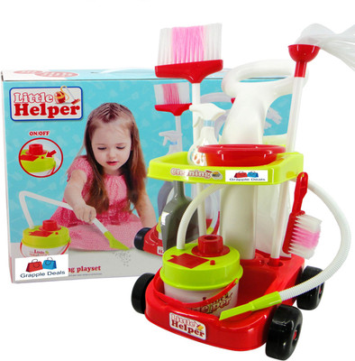 

GRAPPLE DEALS Pretend Play Set Little Helper My Cleaning Playset With Trolley,Vacuum And So Much Best Gift For Kids.