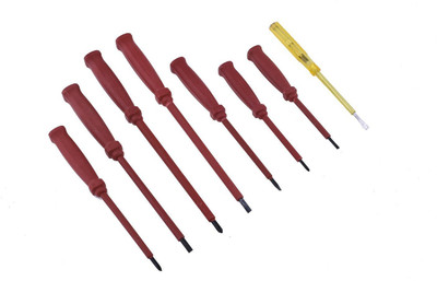

Hunting Hobby Screw Driver Set With Tester 8 Set Piece Standard Screwdriver Set(Pack of 8), Multicolor