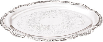 

EKAANI Silver Plated Platter, 19 cm x 5 cm x 2 cm Plate Bowl Serving Set(Pack of 1)