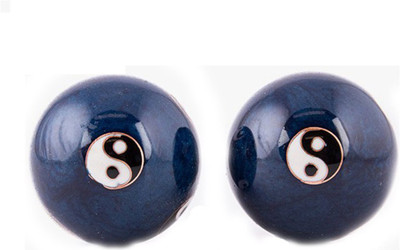 

DivyaMantra Feng Shui Blue Yin Yang Health Balls Decorative Showpiece - 5 cm(Plastic, Blue)