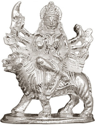 

Arkina Diamonds Shree durga maa Decorative Showpiece - 5 cm(Silver, Silver)