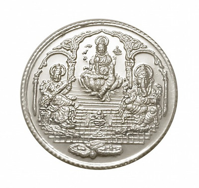 

Arkina Diamonds Trimurti coin Decorative Showpiece - 2.5 cm(Silver, Silver)