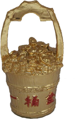 

Divyaq mantra Feng Shui Gold Ingot Yuan Bao Overflowing Wealth Bucket Pot For Abundance Financial Prosperity Luck Decorative Showpiece - 10.5 cm(Polyresin, Gold)