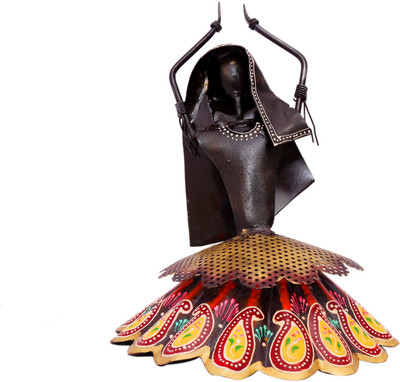 

NG Art Ventura Rural woman Iron Gagra Doll ( 9 Inch Tall) Decorative Showpiece - 24 cm(Cast Iron, Copper, Brown)