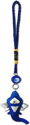 

DivyaMantra Car Decoration Rear View Mirror Hanging Accessories Ganesha Feng Shui Evil Eye Decorative Showpiece - 4 cm(Plastic, Blue)