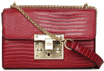 

Elle Women Casual Red PU Sling Bag