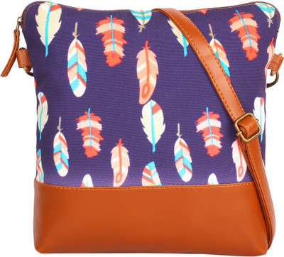 

Lychee Bags Girls Casual Purple Canvas Sling Bag