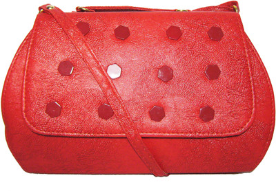 

BacBag Girls Casual Red Rexine Sling Bag