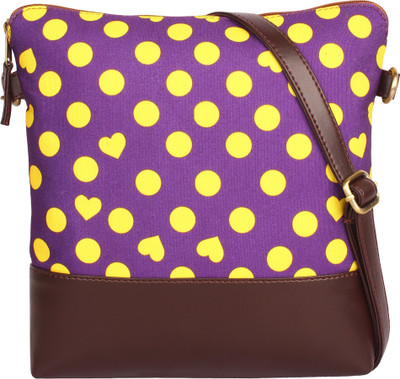 

Lychee Bags Girls Casual Purple Canvas Sling Bag