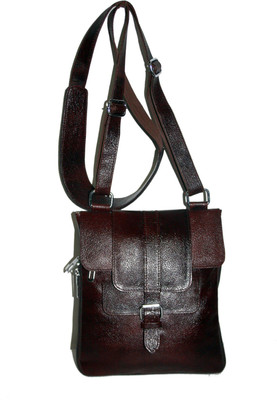 

PE Men & Women Casual Brown Genuine Leather Sling Bag