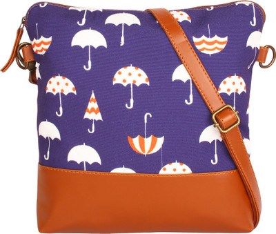 

Lychee Bags Girls Casual Blue Canvas Sling Bag