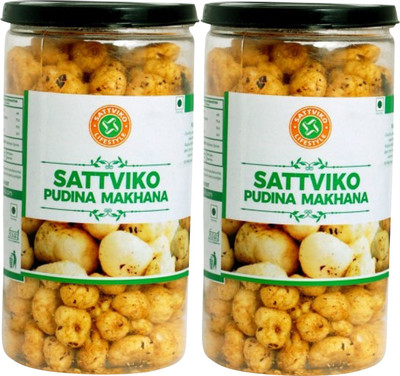 

Sattviko Pudhina Makhana Lite Snacks Pet Jar Pack of 2 - 75 grams(150 g, Pack of 2)