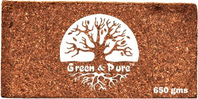 

Green and Pure Organic Cocopeat | Coir Brick 650 Gms Expands upto 7 Kgs Soil Manure(650 g Cake)