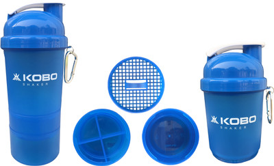 

Kobo Shaker Sipper 400 ml with 2 Compartment (Imported) Sports Bottle Holder