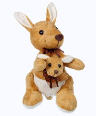 

TALKING GANESHA Kangaroo Mother and Baby (Brown, Cream) - 8 inch(Multicolor)