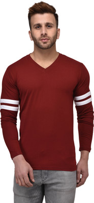 SHAPPHR Solid Men V-neck Black T-Shirt