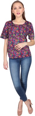 Trendy Attire Casual Printed Women Multicolor Top