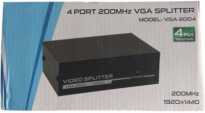 

LipiWorld TV-out Cable 200 Mhz Vga 1920 X 1440 For Connect 4 To 1 Pc Computer Monitor Tv Projector(Black, For Computer)