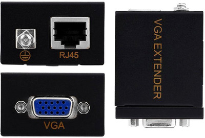 

LipiWorld TV-out Cable 60m VGA to RJ45 Signal Extender Over Ethernet Cable Transmitter and Receiver(Black, For Computer)