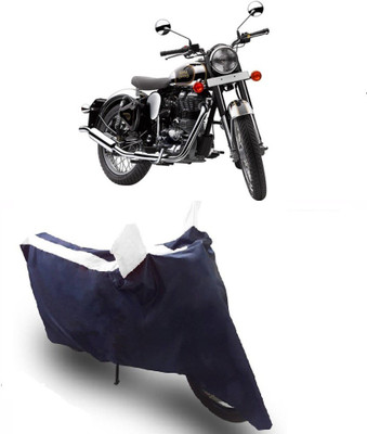 Flipkart SmartBuy Two Wheeler Cover for Royal Enfield(Classic Chrome, White, Blue)