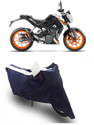 Flipkart SmartBuy Two Wheeler Cover for KTM(Duke 200, White, Blue)