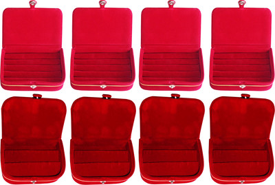 

Funkroo combo deal 4pc red ring box & 4pc red earring vanity box Makeup Vanity Box(Red)