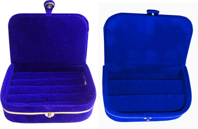 

Funkroo combo deal blue ring box & blue earring vanity box Makeup Vanity Box(Blue)