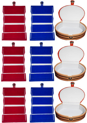 

Funkroo Combo 3 pc blue earring folder 3 red ear ring box 3 pc bangle box Makeup Vanity Box(Multicolor)