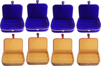 

Funkroo combo deal 4pc blue ring box & 4pc brown earring vanity box Makeup Vanity Box(Multicolor)