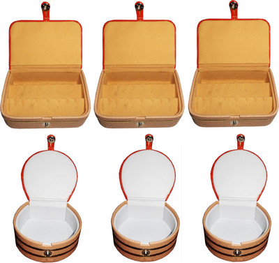 

Funkroo Combo 3 pc ear ring box and 3 pc bangle box jewelry vanity case Makeup Vanity Box(Multicolor)